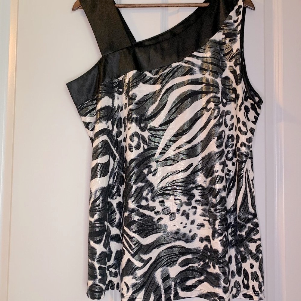 Lane Bryant Zebra Print, Unique Sparkling Top, Wo… - image 2